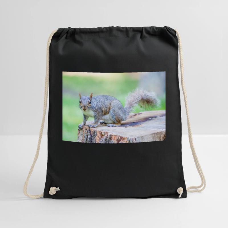 Grey squirrel Grauhörnchen Sciurus carolinensis Drawstring Bag