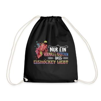 Eishockey Mädchen wie ein normales Mädchen - Turnbeutel - Schwarz - Vorne