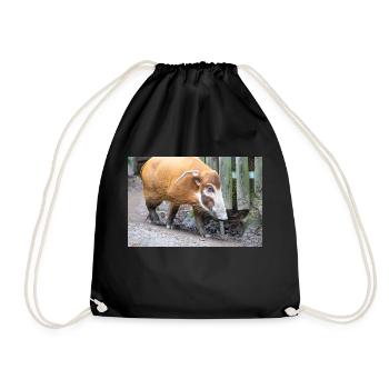 bush pig or red river hog Pinselohrschwein - Drawstring Bag - black - Front