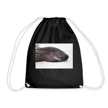 Porcupine als Porky (in german Stachelschwein) - Drawstring Bag - black - Front