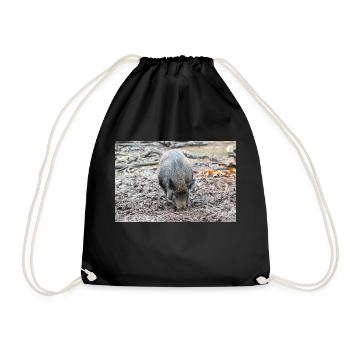 Sanglier (en allemand Wildschwein) Sus scrofa - Sac de sport léger - noir - Devant