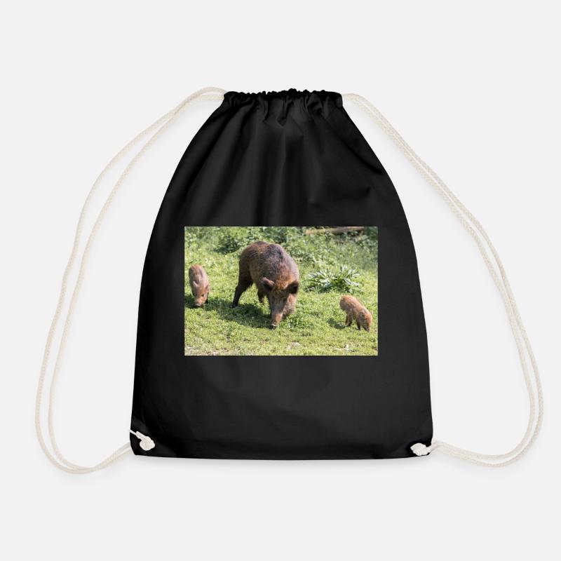 Wildschwein Sus scrofa - Turnbeutel - Schwarz
