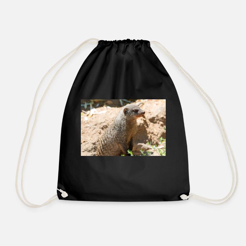 Erdmännchen (Suricata suricatta, Erdmännchen) - Turnbeutel - Schwarz