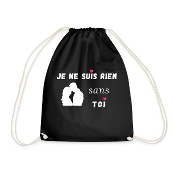 Déclaration amour suis rien sans toi St Valentin - Sac de sport léger - noir - Devant