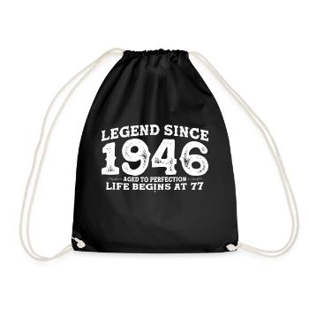 Legende seit 1946 77 Jahr der Perfektion - 77. - Turnbeutel - Schwarz - Vorne