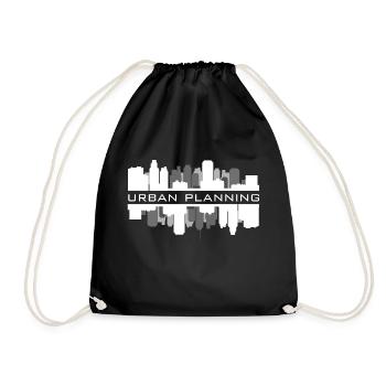 Urban Planning Skyline White - Drawstring Bag - black - Front