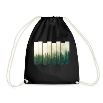 Conception de carreaux de la Forêt-Noire Arbre forestier de conifères moderne - Sac de sport léger - noir - Devant