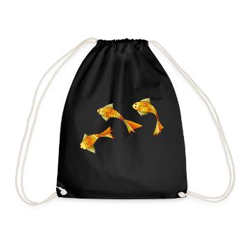 Fische - Turnbeutel - Schwarz - Vorne