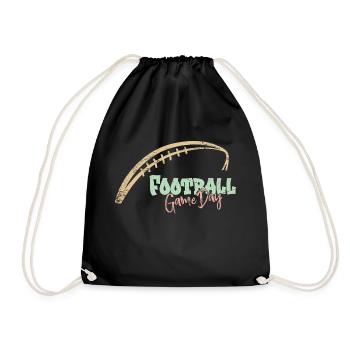 American Football Fan Shirt - Game Day Vintage - Drawstring Bag - black - Front
