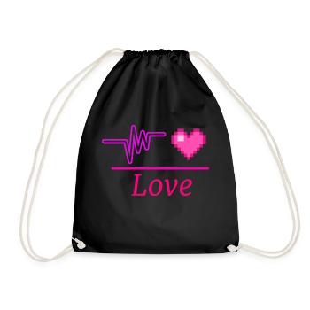 Love - Drawstring Bag - black - Front