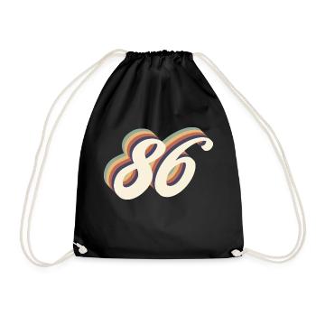 86th anniversary vintage - Drawstring Bag - black - Front