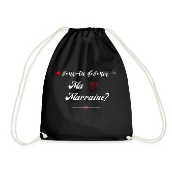veux tu devenir ma marraine? -Future Marraine - Sac de sport léger - noir - Devant