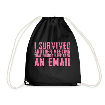 Funny saying for office, office, job & work - Drawstring Bag - black - Front