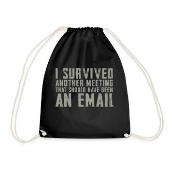 Funny saying for office, office, job & work - Drawstring Bag - black - Front