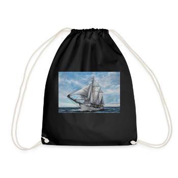 Ocean View: The Beauty of the Sea and Boats - Drawstring Bag - black - Front