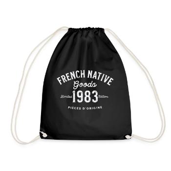 French native Goods 1983 coul - Drawstring Bag - black - Front