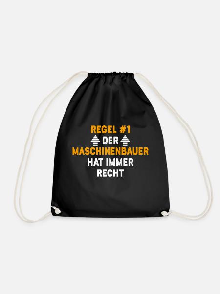 Maschinenbauer Geschenk Geburtstag Spruch - Turnbeutel - Schwarz