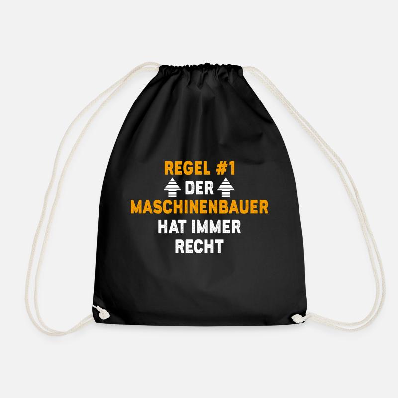 Maschinenbauer Geschenk Geburtstag Spruch - Turnbeutel - Schwarz
