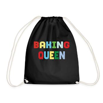 baking queen - Turnbeutel - Schwarz - Vorne
