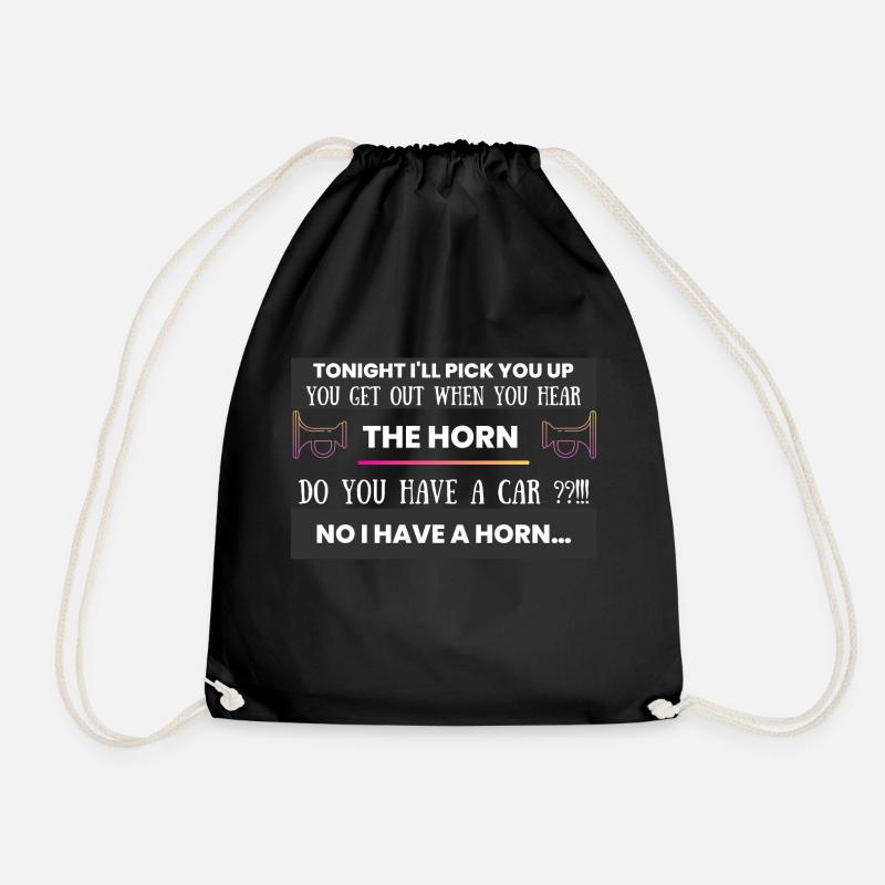 The horn - Drawstring Bag - black