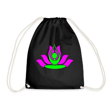 Namaste - Lotus Flower - Drawstring Bag - black - Front