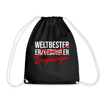 Nicht Erzgebirgler Erzgebirger - Turnbeutel - Schwarz - Vorne