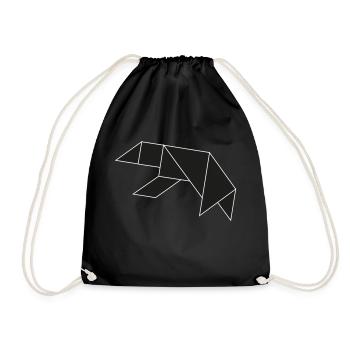 Eisbär Tangram black 'n white – Fine Art - Turnbeutel - Schwarz - Vorne