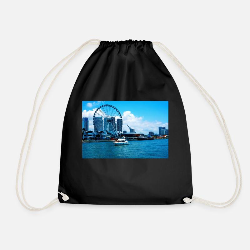 Miami Bayside - Drawstring Bag - black