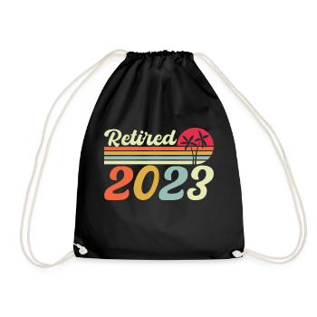 Ruhestand 2023 rentner 2023 retro - Turnbeutel - Schwarz - Vorne