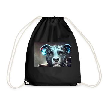 Sci-Fi Pitbull - Turnbeutel - Schwarz - Vorne