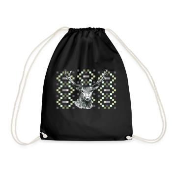 Deer - Drawstring Bag - black - Front