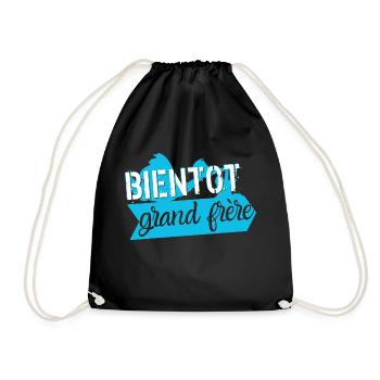 Bientôt grand frère - Sac de sport léger - noir - Devant