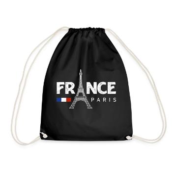 Paris Frankreich Franzose Französisch - Turnbeutel - Schwarz - Vorne