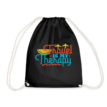 Le voyage est ma thérapie - Sac de sport léger - noir - Devant