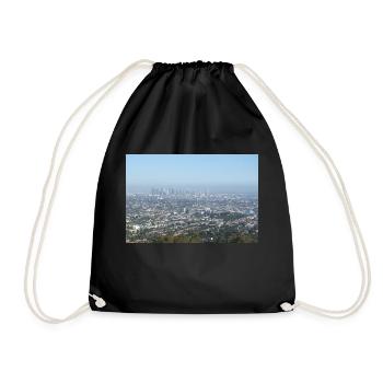 Downtown Los Angeles, seen from the Griffith Obser - Drawstring Bag - black - Front