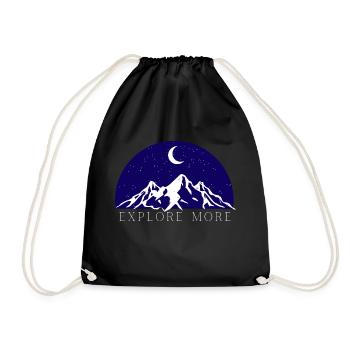 Explore more - Drawstring Bag - black - Front