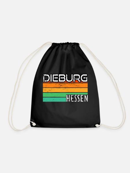 Dieburg Hessen Retro Grunge - Turnbeutel - Schwarz