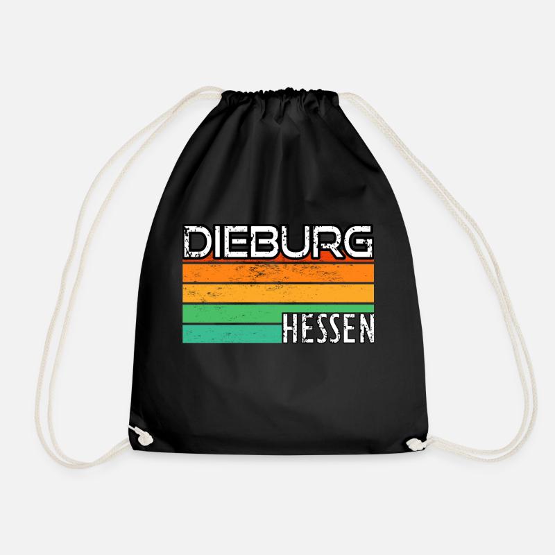 Dieburg Hessen Retro Grunge - Turnbeutel - Schwarz