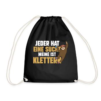 Bergsteigen Bouldern Klettern Kletterer - Turnbeutel - Schwarz - Vorne