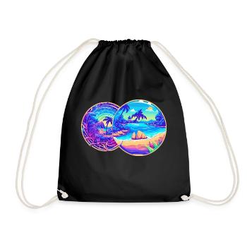 Plages violettes - Sac de sport léger - noir - Devant