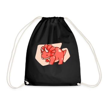 Mignon dinosaure potelé, dino, tricératops - Sac de sport léger - noir - Devant