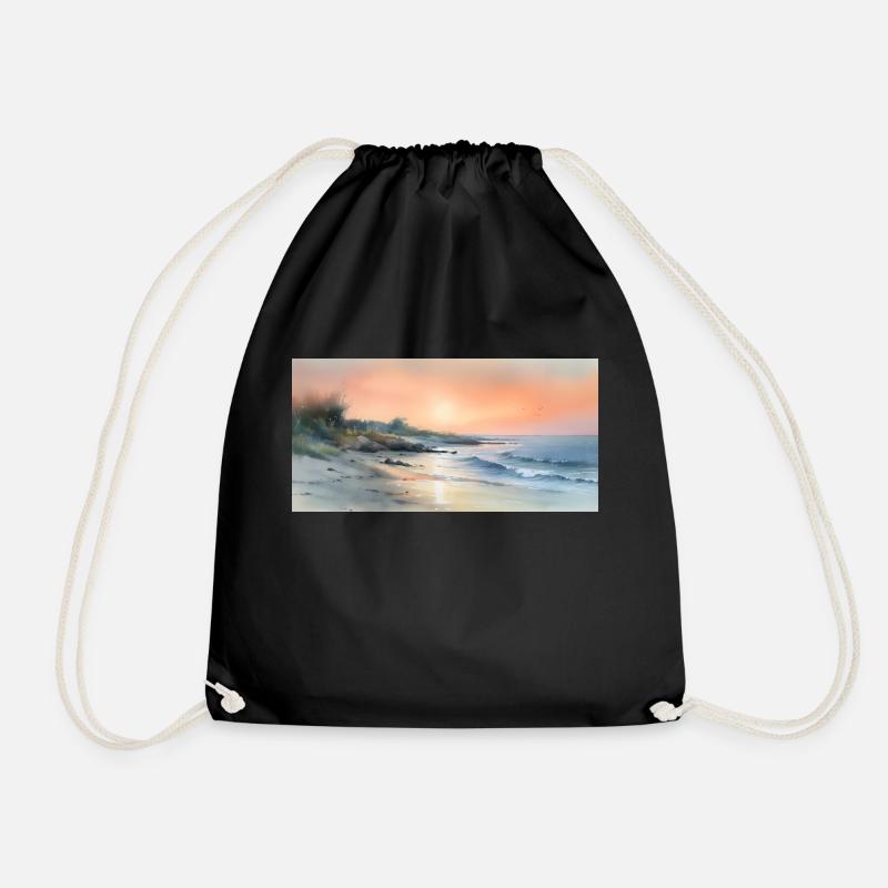 Beach Sunset - Turnbeutel - Schwarz