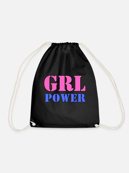 Girl power - Drawstring Bag - black