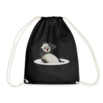 Panda - Drawstring Bag - black - Front