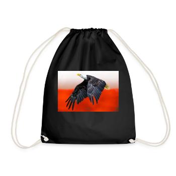 Aigle polonais sur fond de drapeau national. - Sac de sport léger - noir - Devant