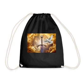Szczerbiec with a dove. - Drawstring Bag - black - Front