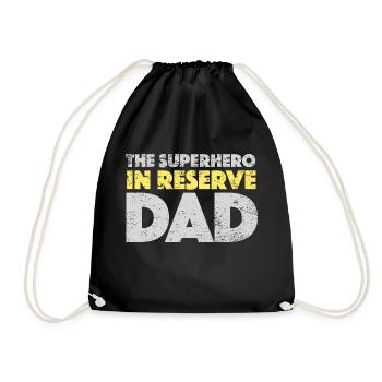 The Superhero In Reserve Dad - Turnbeutel - Schwarz - Vorne