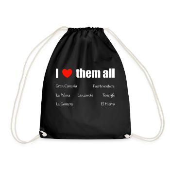 I love them all - Kanaren - Turnbeutel - Schwarz - Vorne