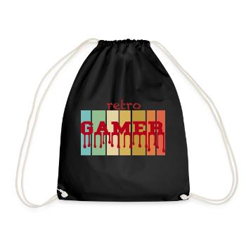 RETRO Gamer - Turnbeutel - Schwarz - Vorne