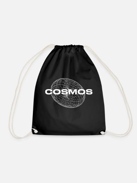 Cosmos Geometrisches Design - Turnbeutel - Schwarz